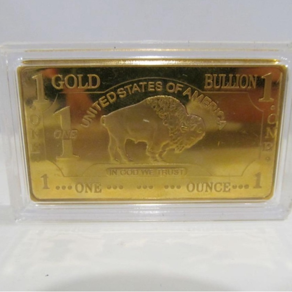 American Buffalo 1 Troy Ounce 100 Mills .999 Fine Gold Clad Plated Bar